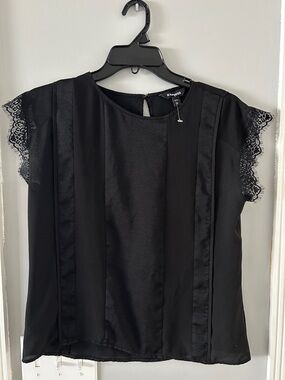 Express Black Lace Sleeve Blouse